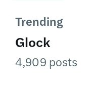No1KnowsNobody's tweet photo. Guess what trending on The Twittah right now?

Answer: #GLOCK!

#CCFR #CSAAA @TheGunBlog #BlackGunsMatter https://t.co/oVhaSQmOPp