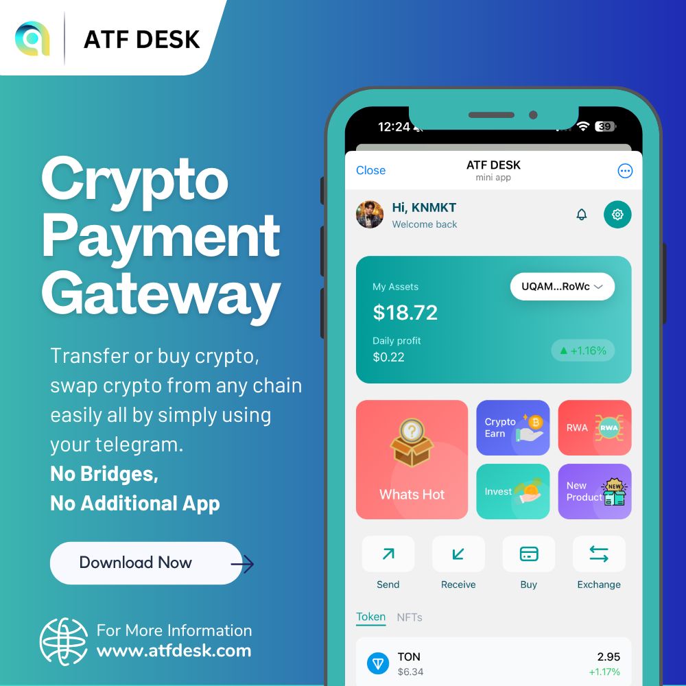 🚀 Swap, buy &amp; send crypto across any chain — right inside Telegram.

No bridges. No extra apps. Just fast, private transactions.

🌍 Supports global fiat off-ramp.
🔗 atfdesk.com
🫡Try it now: t.me/atfdesk_bot
#ATFDesk #Crypto #DeFi #TelegramApp