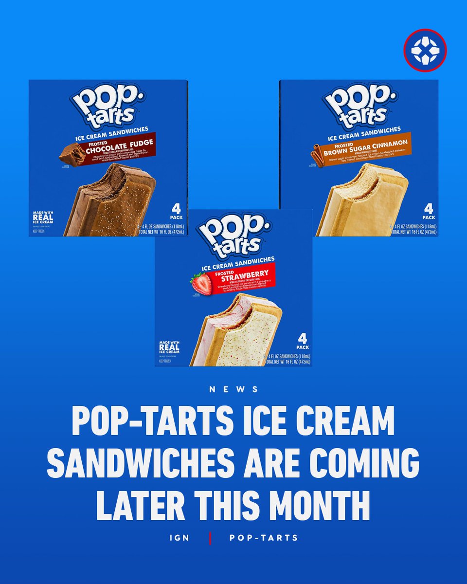 Pop-Tarts are headed to the freezer aisle with ice-cream pints and sandwiches coming to Walmarts later in May, 2025. 

Pints will come in Brown Sugar Cinnamon, Strawberry and S'mores flavors, while the sandwiches will be available in Brown Sugar Cinnamon, Strawberry and Chocolate