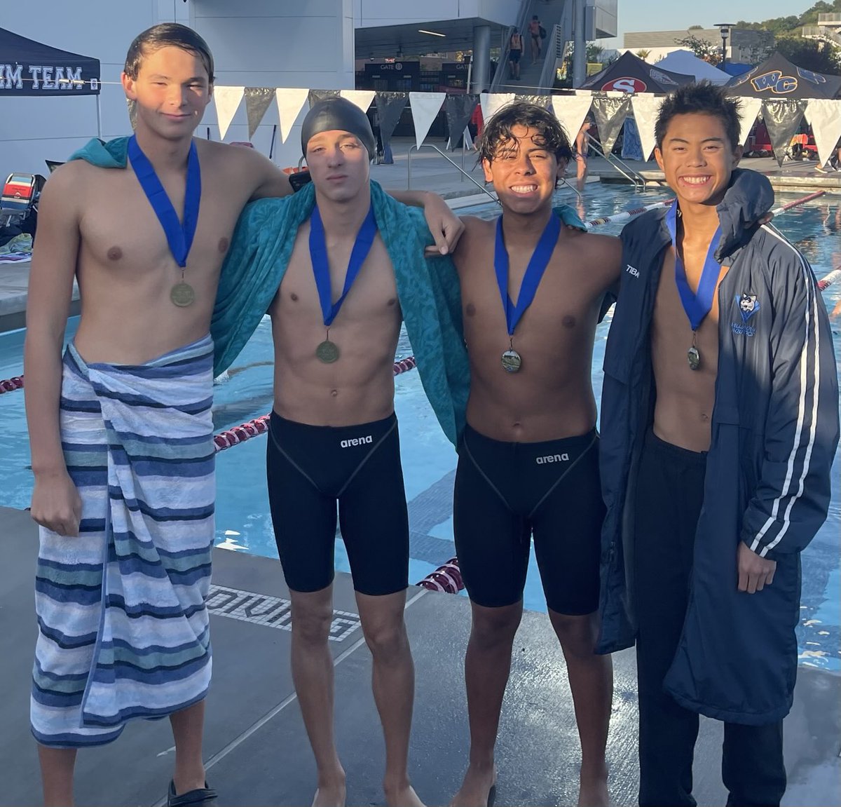 Murray Lynn, Liam Tibay, Jacques Basoco and James Keyser broke the school record and winning CIF Division 4 championship in the 200 Freestyle Relay in a 1:31.24
⁦<a href="/vcspreps/">VCS Preps</a>⁩ ⁦<a href="/VillanovaPrep/">Villanova Prep</a>⁩ ⁦<a href="/OVN/">Ojai Valley News</a>⁩ ⁦<a href="/TheAcornSports/">Acorn Sports</a>⁩