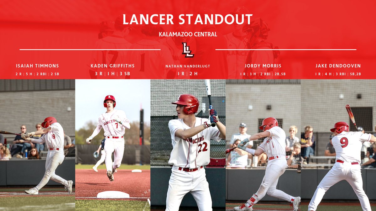 Lancer Baseball standout performances against Kalamazoo Central