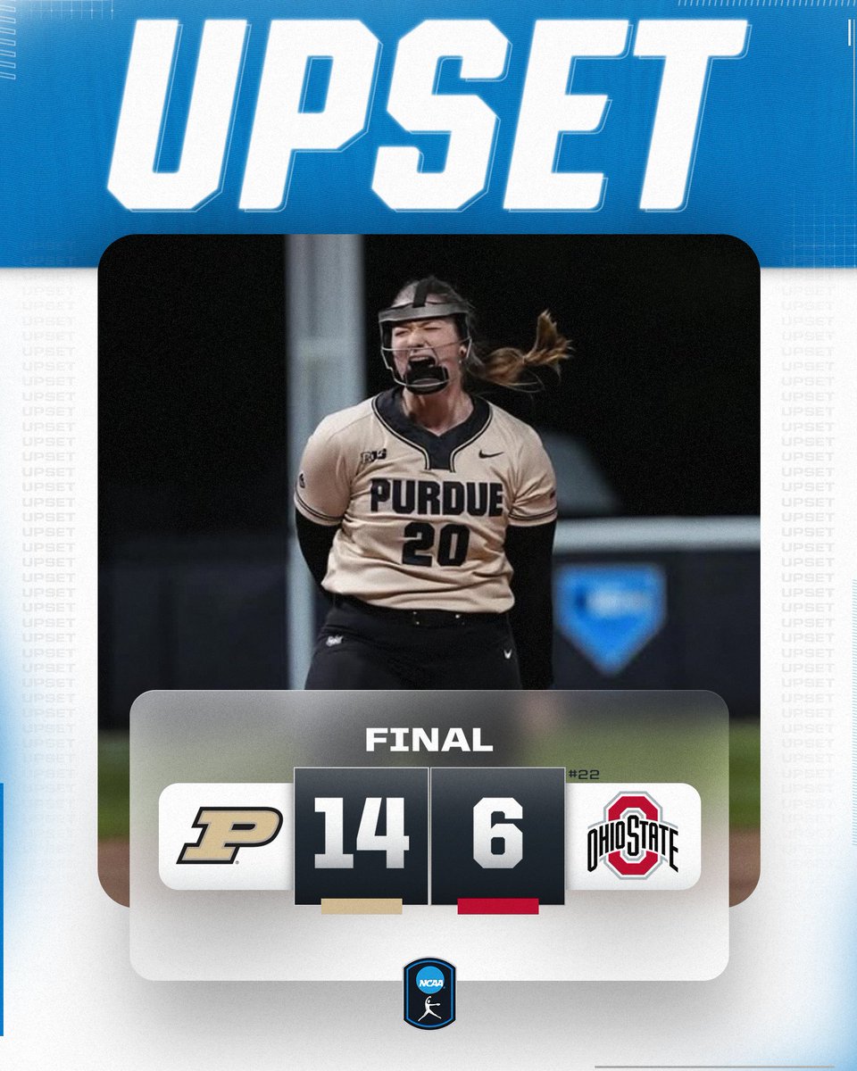 NCAA Softball (@ncaasoftball) on Twitter photo B1G WIN FOR THE BOILERMAKERS 🚂
<a href="/PurdueSoftball/">Purdue Softball</a> upsets No. 22 Ohio State, 14-6!
#NCAASoftball B1G WIN FOR THE BOILERMAKERS 🚂
<a href="/PurdueSoftball/">Purdue Softball</a> upsets No. 22 Ohio State, 14-6!
#NCAASoftball