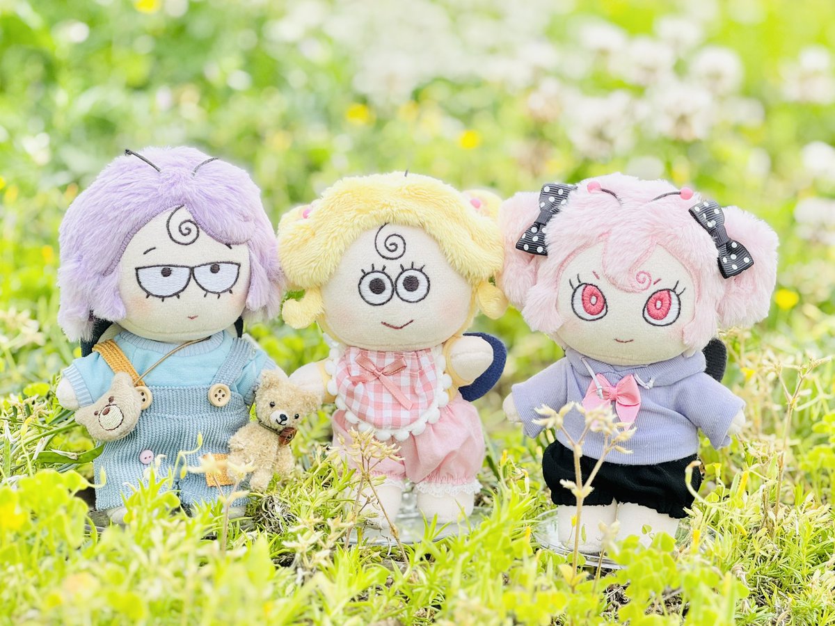 アゲルちゃんのぬいぐるみを作りました🦋モンシローお兄ちゃん達とも