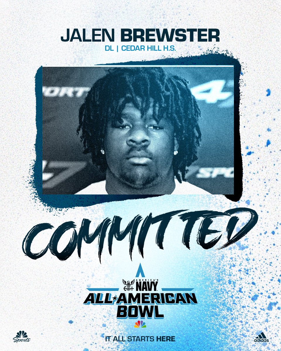 Navy All-American Bowl (@aabonnbc) on Twitter photo Been on the Radar since the <a href="/NationalComb1ne/">Navy National Combine</a>
⭐️⭐️⭐️⭐️ Jalen Brewster (<a href="/j8ylen_/">Jalen Brewster</a>) has committed to the 2026 Navy All-American Bowl
#NavyAAB 🇺🇸 <a href="/AmericasNavy/">America's Navy</a> Been on the Radar since the <a href="/NationalComb1ne/">Navy National Combine</a>
⭐️⭐️⭐️⭐️ Jalen Brewster (<a href="/j8ylen_/">Jalen Brewster</a>) has committed to the 2026 Navy All-American Bowl
#NavyAAB 🇺🇸 <a href="/AmericasNavy/">America's Navy</a>