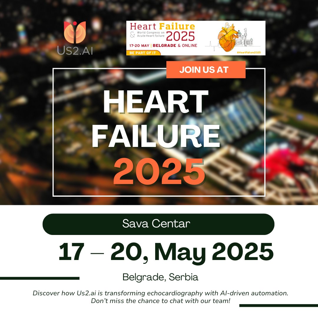Us2 (@us2_ai) on Twitter photo Attending #HeartFailure2025? The Us2 team will be on the ground and available for conversations around AI, echocardiography, and innovation in heart failure care. If you’d like to connect, reach out to schedule a time—we’d love to meet you there.
📩 Book a meeting: info@us2.ai Attending #HeartFailure2025? The Us2 team will be on the ground and available for conversations around AI, echocardiography, and innovation in heart failure care. If you’d like to connect, reach out to schedule a time—we’d love to meet you there.
📩 Book a meeting: info@us2.ai