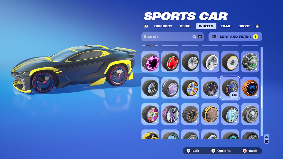 RenNicole10's tweet photo. @FortniteStatus I have the K.I.T.T. Wheels in rocket league but they aren’t transferring over to Fortnite. https://t.co/NpUKPQOD2v