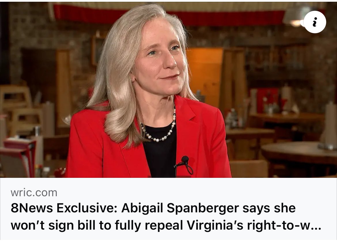 ReidRevolution's tweet photo. All 6 Democrat candidates for Lt. Governor want to eliminate Virginia’s Right to Work - meaning you could be forced to join a union just to have a job.

And while in Congress, Abigail Spanberger supported laws that would force unionization.

So I’m gonna call this one early - let’s stop pretending this their plan. 

And stakes couldn’t be higher - keeping Right to Work is essential if Virginia wants to protect jobs and attract new businesses.

https://t.co/VckyCDJzLk