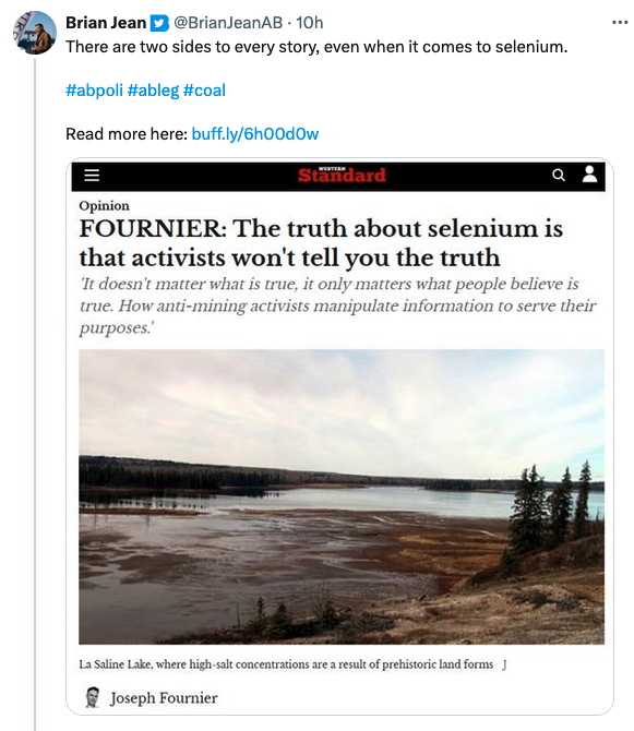 Damn, Brian makes some really good points.  Maybe more Albertans *should* be willing to die for the mining industry.