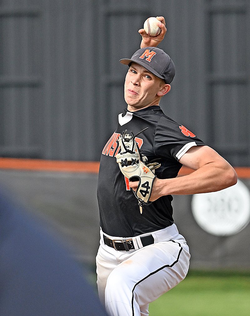 Coldwater's Owen Kunk and Minster's Levi Magoto hooked up in an awesome pitching duel Thursday afternoon.  Coldwater and Kunk emerged with a 1-0 win in the bottom of the seventh.  More:  pressprosmagazine.com/2025/05/08/whe…