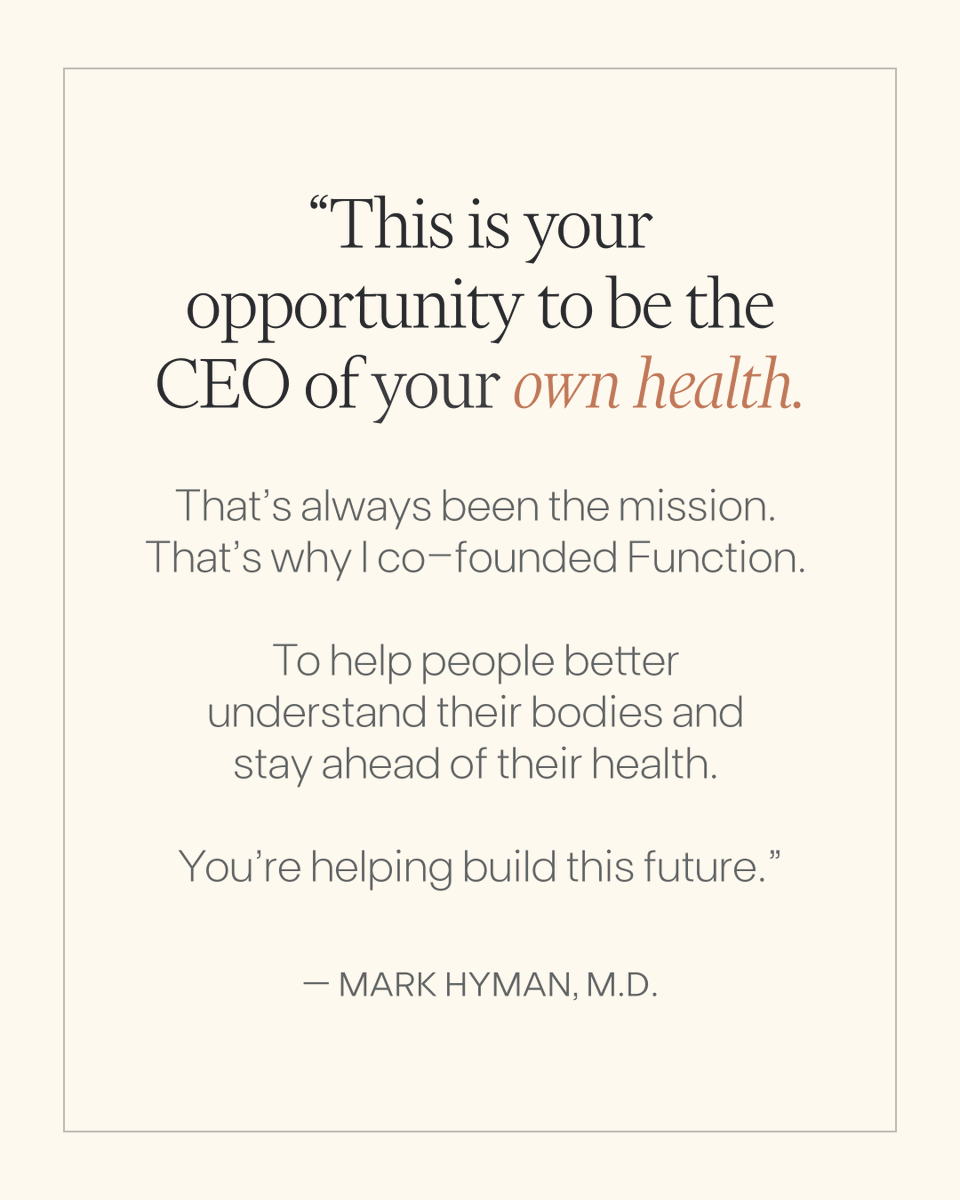 I’m honored to be named to the TIME100 Health list for 2025.

But what this really signals is the shift you’re driving in the future of health.  A future where you have game-changing tools to help take control—and no longer settling for a system that manages symptoms.

That’s why