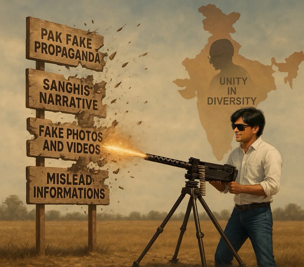 सोचिए एक आल्टन्यूज़, एक मोहम्मद ज़ुबैर जब इतना कर सकता है तो अगर दस खड़े हो जाएं तो क्या होगा.....फ़ेक न्यूज़ का कारोबार करने वाला मीडिया, उससे अपनी सियासत चमकाने वाले संघी सबका खेल ख़त्म हो जाएगा। 
#IndiaPakistanWar