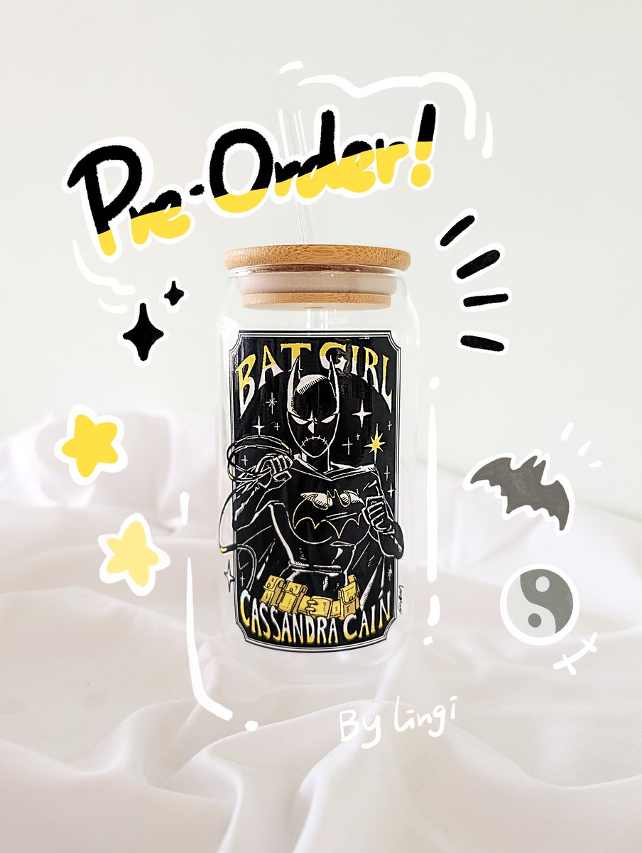 Lingi15's tweet photo. 🦇BATGIRL💛 Glass Cup!
Pre-order now on both my Ko-fi and etsy shop!💛
https://t.co/NVNsYLfeYv
#kofishop #etsyshop #cassandracain #glasscup https://t.co/p6G23H50HN
