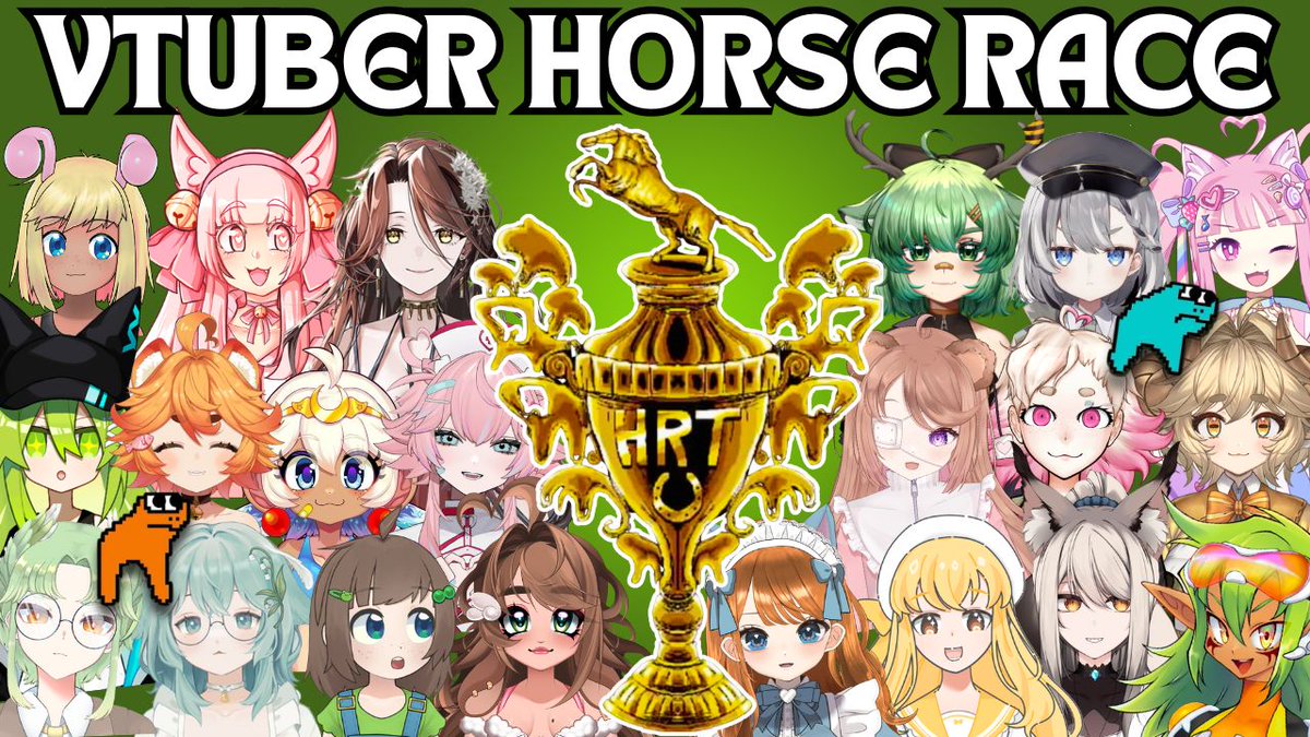 🐴 3 STREAMS
🧲 21 GIRLS
🏆 1 HORSE TO RULE THEM ALL
🥕 This is… VTUBER HORSE TOURNAMENT🥕
 (alt title: Chuuba Musume)
2 horses from each league move on to the FINALS!
📣 bet your channel points &amp; cheer on your fav as they bounce across the finish line! 🐎
🔽 INFO BELOW 🔽
