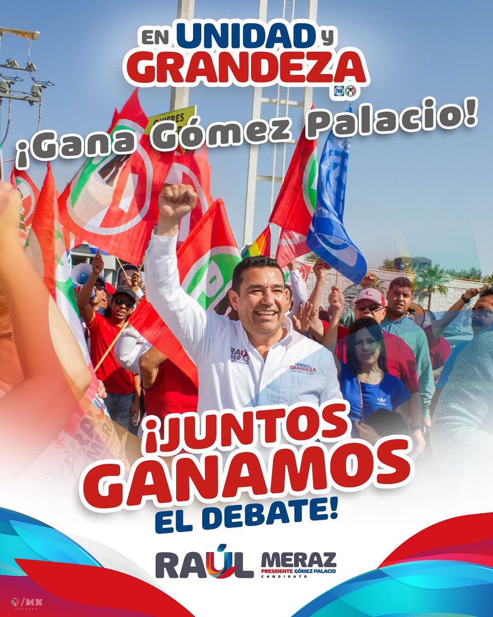 ¡Contundente y cercano! <a href="/Raul_MerazR/">Raul Meraz Ramirez</a> brilló en el debate con propuestas claras, visión de futuro y un profundo amor por #GómezPalacio.
Conoce cada calle, escucha a la gente y propone soluciones reales.
¡Ganó el debate y va por el triunfo!
#UnidadYGrandeza