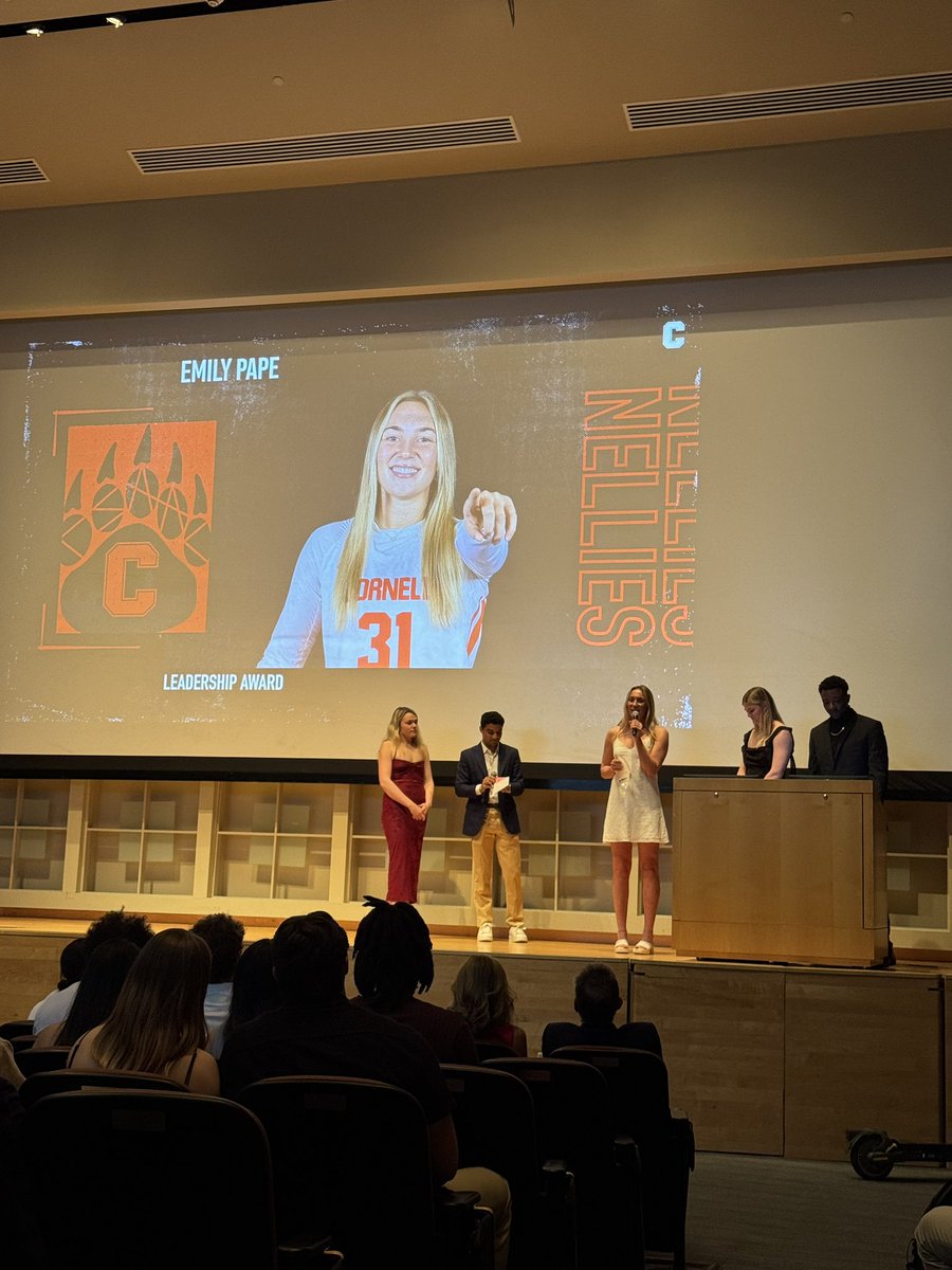 Awesome night at the Nellies celebrating the 2024-25 year 🤩 so many accomplishments within Cornell Athletics! 

Huge congrats to our very own <a href="/emilypape_/">emilypape</a> on receiving both the Big Red Service Award &amp; Leadership Award! 

#RunRed 🐻❤️🌿
