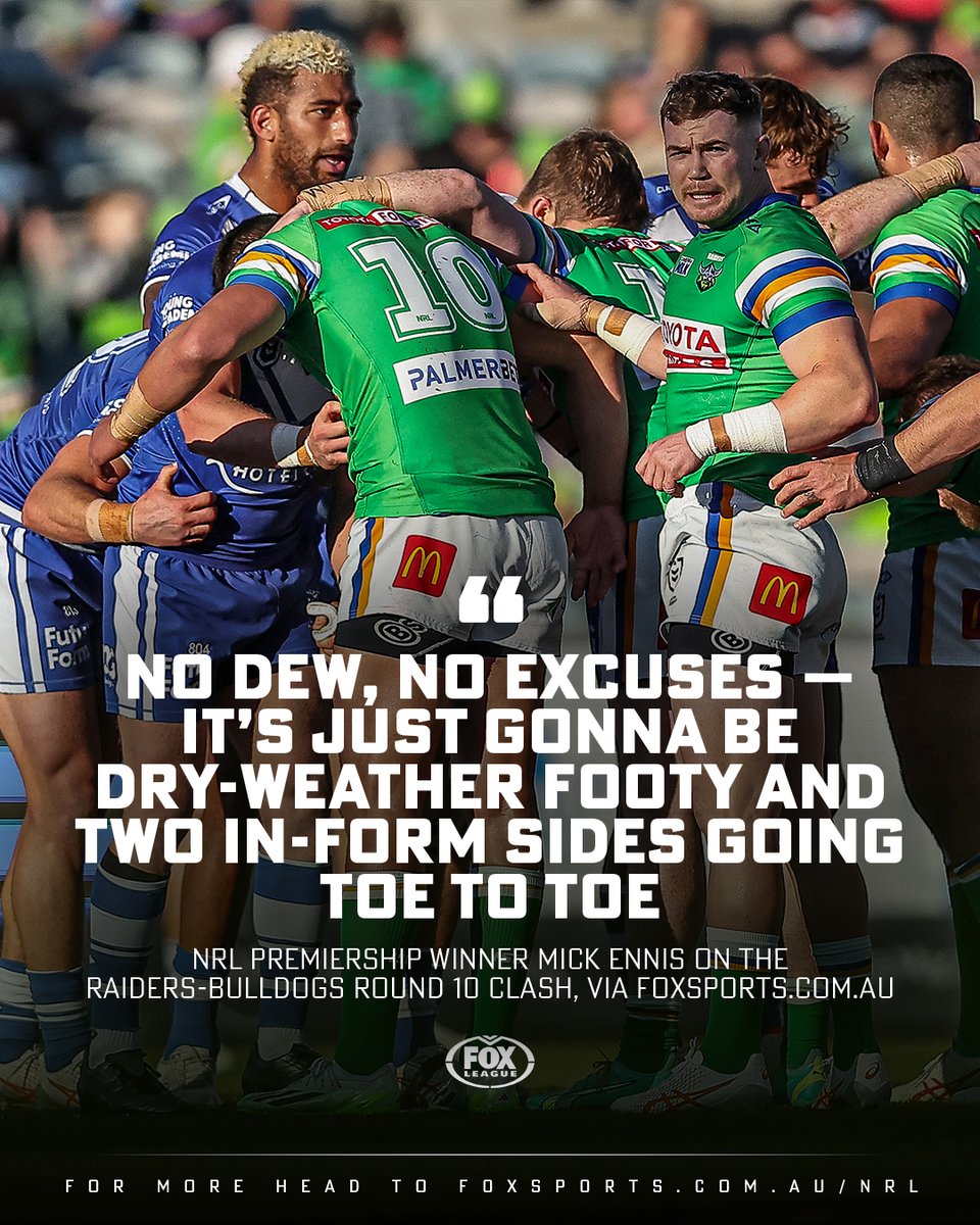 The Raiders and Bulldogs' top of the table clash is set to be enthralling viewing 🤝

STORY 👉 bit.ly/3SwIKmw