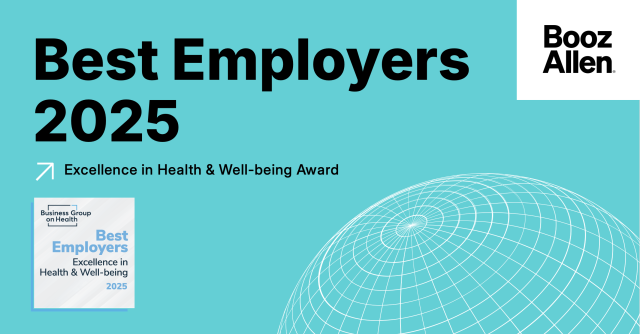 EmilieMeck's tweet photo. #BoozAllen has won the distinguished Excellence in Health &amp; Well-being Award for the 4th year in a row from the Business Group on Health. Learn about our comprehensive benefits packages: https://t.co/qEZmtf77ZW https://t.co/lfyp53QaNq