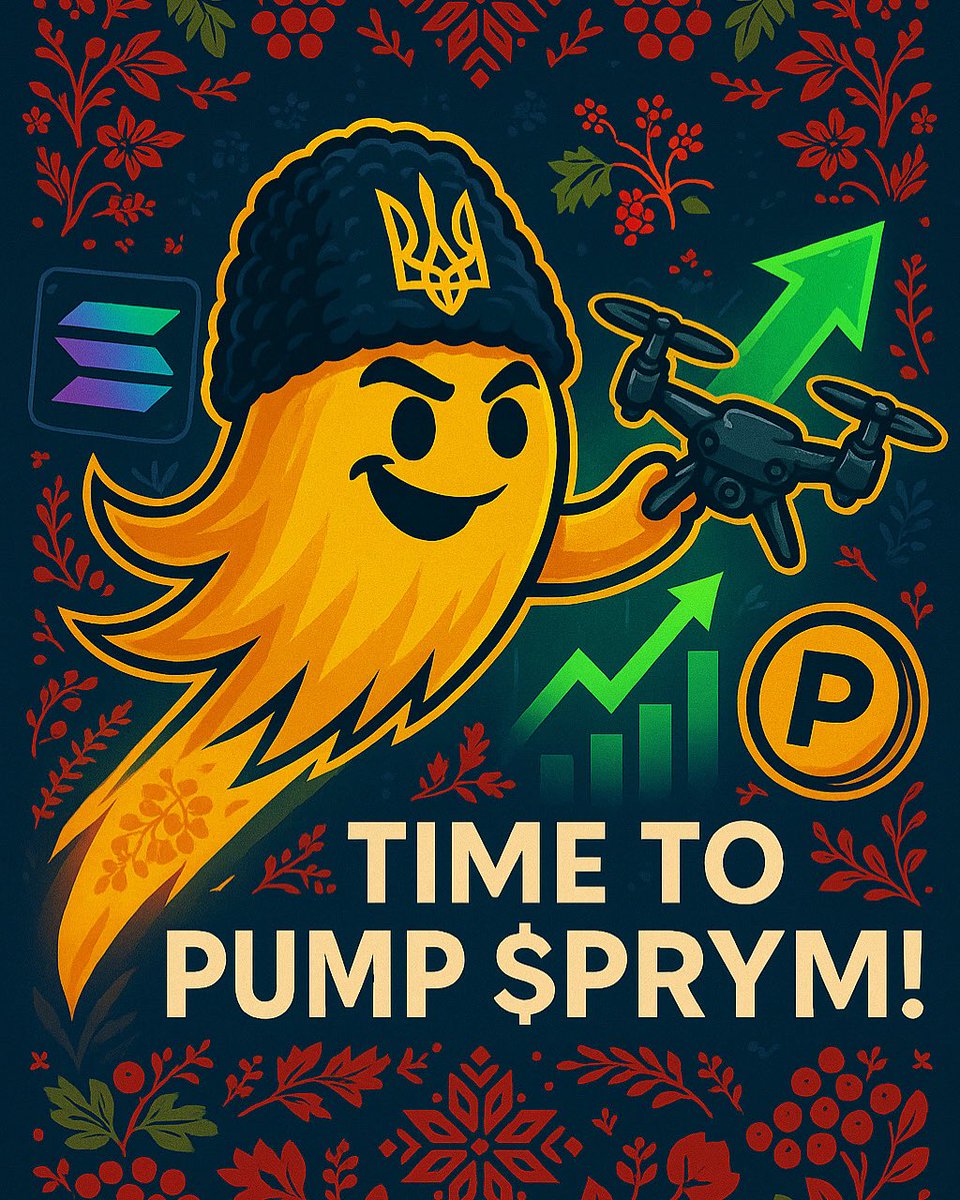 prymara_coin's tweet photo. “TIME TO PUMP $PRYM!”
The spirit of Ukraine rises.
Solana. Pump. And the ghost with the drone.
No fear — only mission.

Join the Ghost Army. Buy $PRYM now.

#PrymaraCoin #PumpTheChart #SolanaToken #UkrainianPower #GhostArmy #FPVCrypto #MemeSeason #BuyPRYM

Buy here:
PUMP
SOLANA https://t.co/OAeovLY7YR