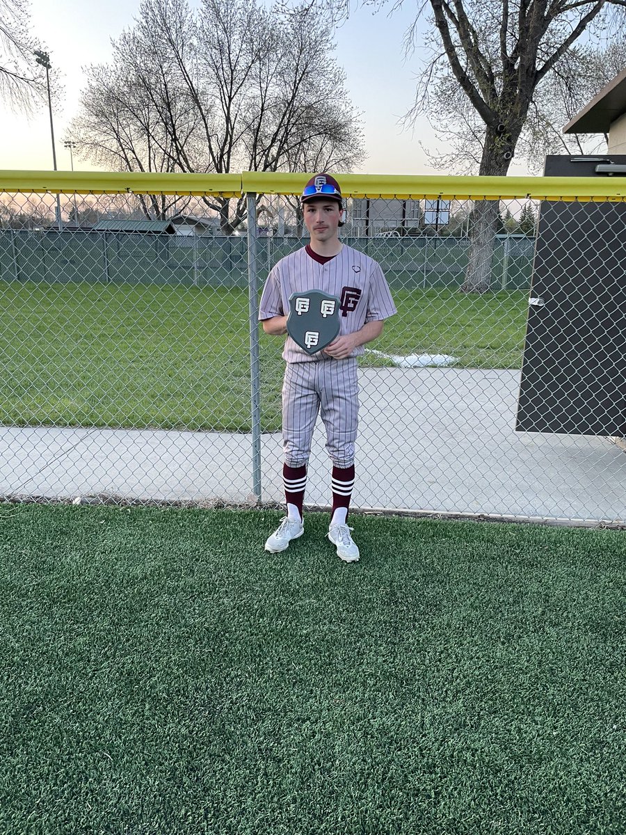 GFCBaseball's tweet image. The shield tonight goes to Nolan Marto! 
#KnightofTheNight
 Thank you again to everyone who made fan appreciation night a success!