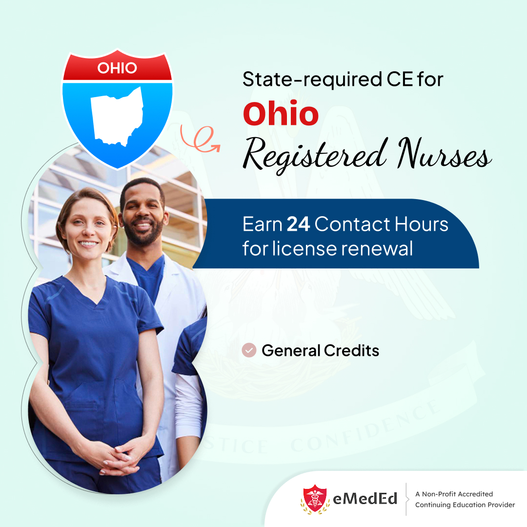 eMedEvents's tweet photo. Designed specifically for Ohio Registered Nurses, this 24 contact hour CE package supports seamless license renewal while advancing core clinical competencies. - https://t.co/8pdikT7jGi
#TextBasedCME #NursingCE #CNECredits #LicenseRenewal #eMedEd #NurseEducation #eMedEvents https://t.co/hLTuKNXQRp