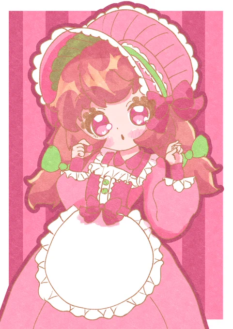 ボンネットをかぶっている女の子が描きたかった#創作#創作イラスト 