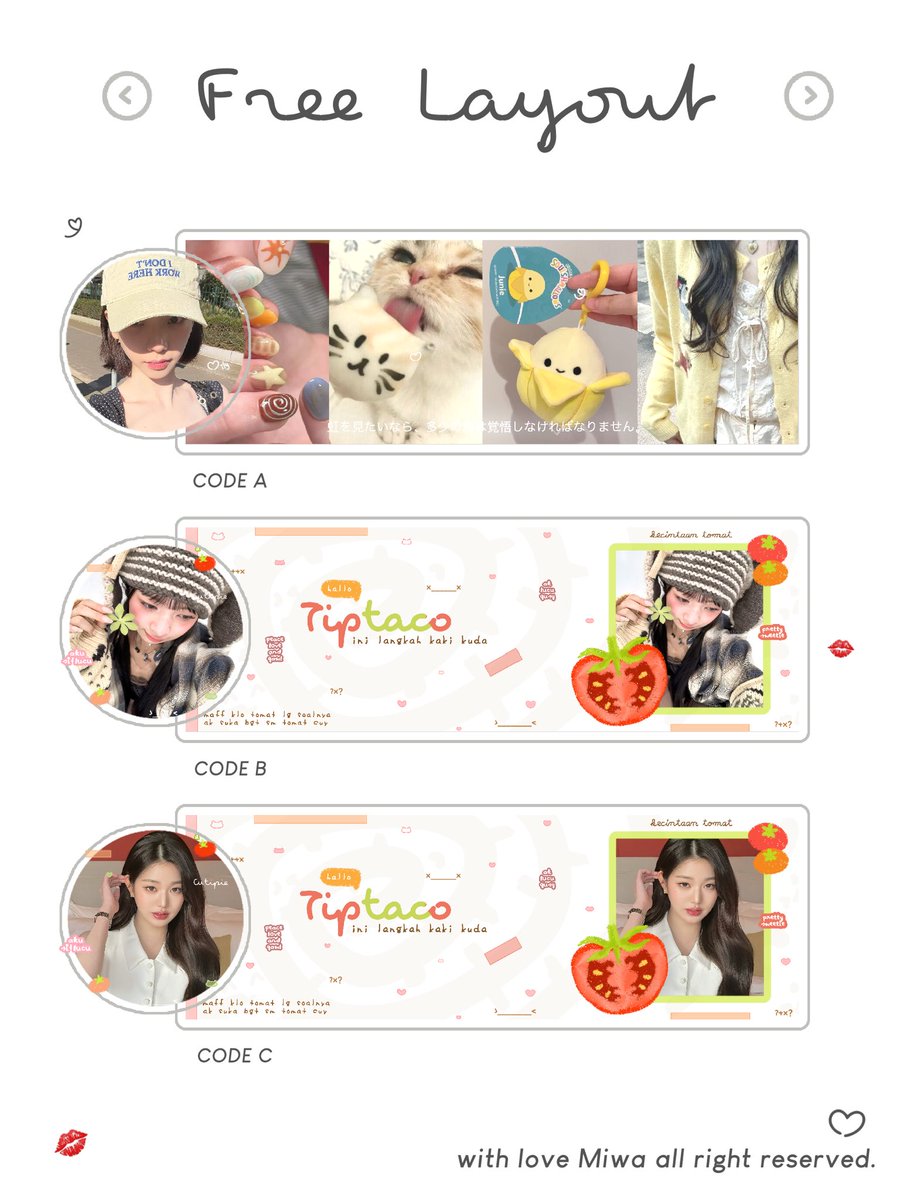 twfigy's tweet image. help retweet, thank you!
 
Aku ada 6 FREE LAYOUT dalam rangka mengapresiasi Kak Dyana dan bebek-bebeknya @imdyeana @caticesy @alluxres @lnsethn @caetions @joelbrits , thank you and you did well, guys!🩷

claim lewat dm jam 19.10 nanti malam ya!

 #zonauang