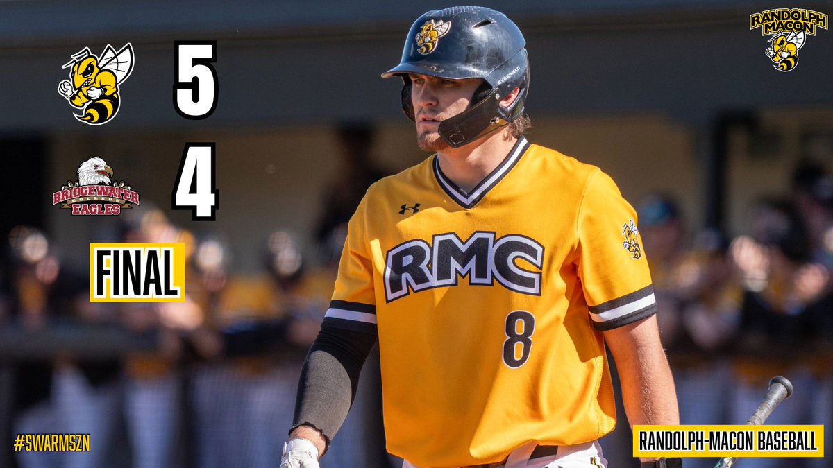 Randolph-Macon College Athletics (@rmcathletics) on Twitter photo Chaz Harvey delivered 2-run double in bottom 8 at <a href="/RMCJackets/">R-MC Baseball</a> edged <a href="/BCAthletics/">Bridgewater Eagles</a> in <a href="/odacathletics/">ODAC</a> Tournament. #d3baseball #SWARMSZN rmcathletics.com/news/2025/5/8/… Chaz Harvey delivered 2-run double in bottom 8 at <a href="/RMCJackets/">R-MC Baseball</a> edged <a href="/BCAthletics/">Bridgewater Eagles</a> in <a href="/odacathletics/">ODAC</a> Tournament. #d3baseball #SWARMSZN rmcathletics.com/news/2025/5/8/…