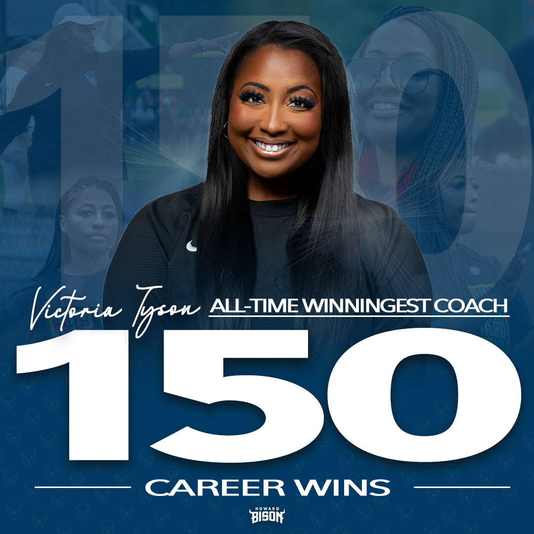 Howard Athletics (@hubisonsports) on Twitter photo 🥎 | Congratulations to <a href="/HUBisonSoftball/">Howard Bison Softball</a> HC Tori Tyson on earning her 150th career win setting a new program record! 🥎 | Congratulations to <a href="/HUBisonSoftball/">Howard Bison Softball</a> HC Tori Tyson on earning her 150th career win setting a new program record!