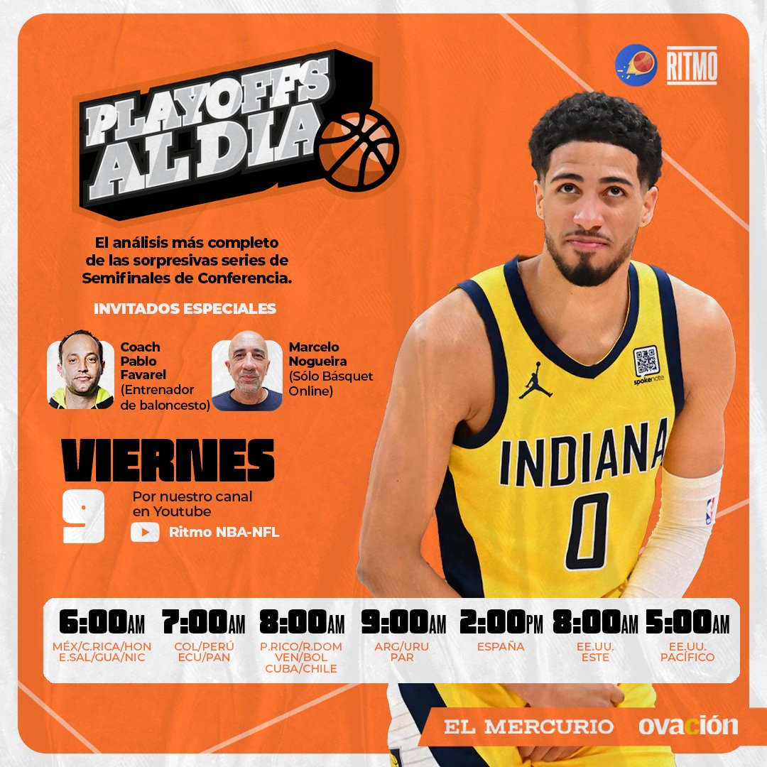 Contamos en la emisión del viernes de PLAYOFFS AL DÍA con el aporte del Coach @PabloFavarel y del Decano @MNogueira14.

Disfrútalo por las plataformas de <a href="/ElMercurio_DEP/">Deportes El Mercurio</a> y @OvacionUy.

Suscríbete al canal 'Ritmo NBA-NFL' en YouTube y dale share.

#EstamosEnRitmo 
@RitmoNBA