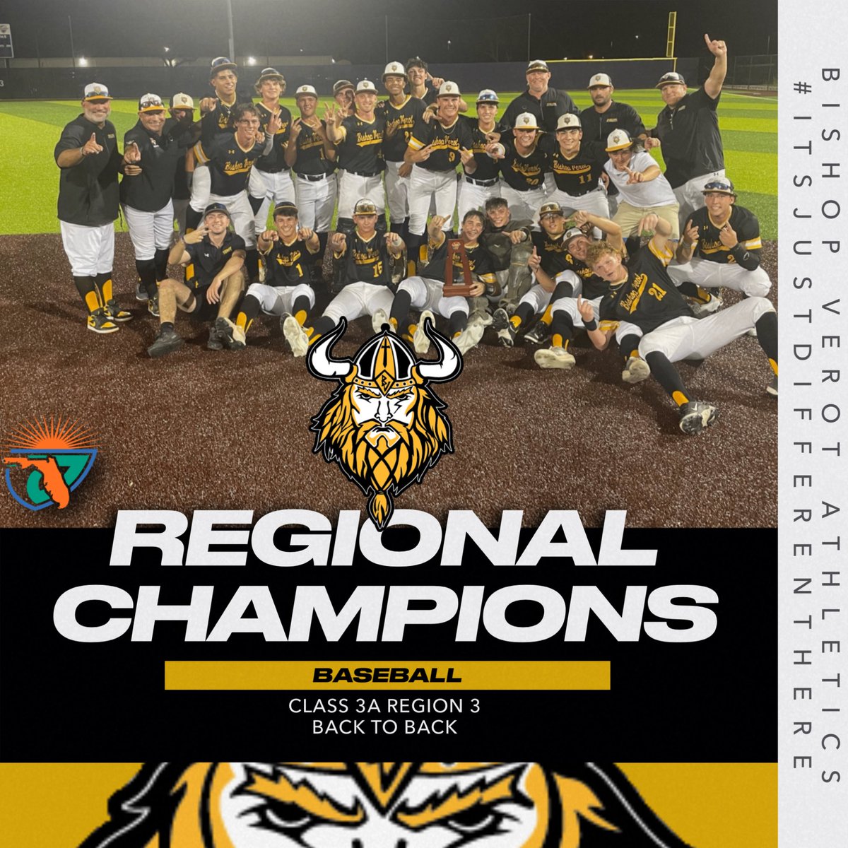 REGIONAL CHAMPIONS!
The #VerotBoys win their 2nd consecutive Regional Championship with a 7-6 (8 innings) victory over Calvary Christian!
The Vikings will advance to the 3A Final Four!
#IJDH #SunriseDrive #NonExcidet 
<a href="/VerotBaseball/">Bishop Verot Baseball</a>