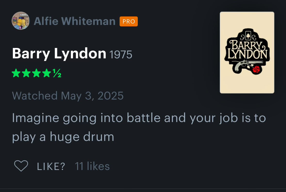 imagine going into a Europa league final and your job is to post on letterboxd 👑