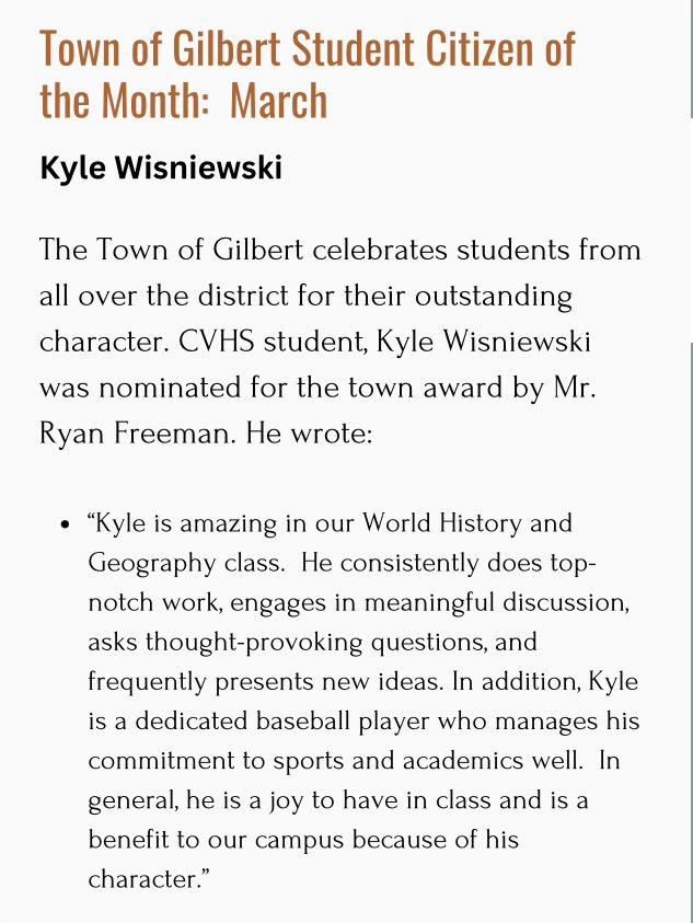 Thank you <a href="/ryanfreeman1111/">Ryan Freeman</a> and <a href="/GilbertYourTown/">Gilbert, Arizona</a> for nominating me for this award.
