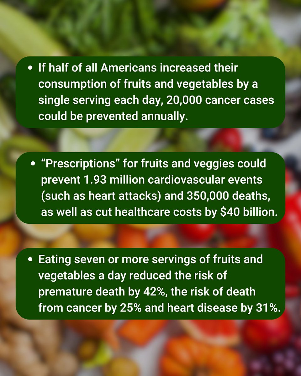 Did you know that a simple change in your daily produce intake could have incredible health impacts? ❤️ 

Nourish your body and reduce the risk of disease and premature death by adding more fruits and veggies to your plate every day! 🍇🍒🥕