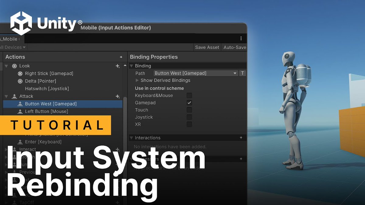 unity_japan's tweet image. Input Systemを学ぶシリーズ動画 第5回 (5/7)🎮

今回の動画では、ゲーム中に操作をカスタマイズできる「インゲームリバインディング」の仕組みを解説！さらに、PlayerPrefsを活用して設定を保存し、ゲームセッションをまたいでも反映される方法を学びます✨

#unity #gamedev #unity6 #inputsystem