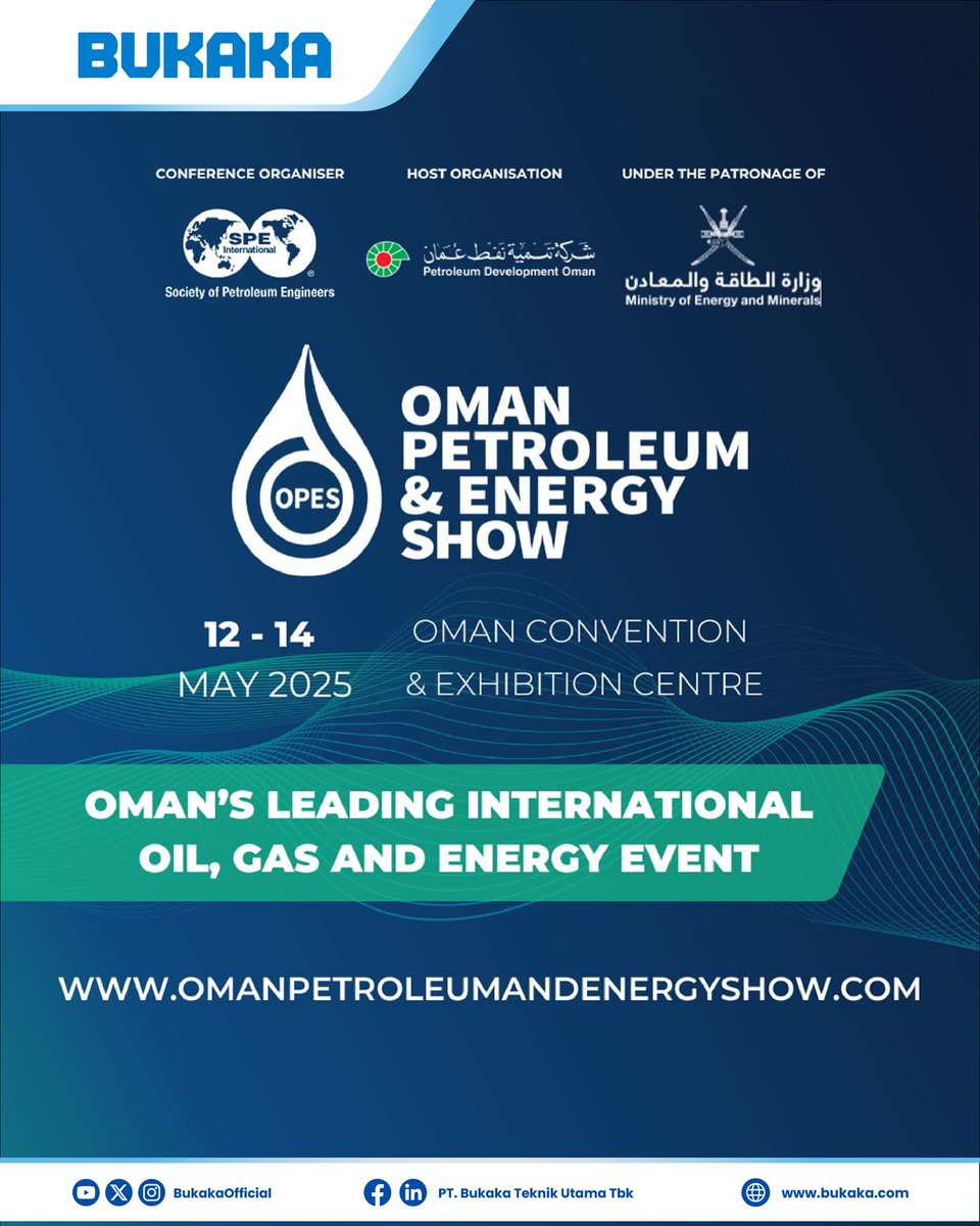 BukakaOfficial's tweet image. Meet us at Booth No. 2138 and discover our latest innovations, advanced engineering, and reliable solutions for the oil &amp;amp; gas industry.

#OPES2025 #BukakaInternational #OilAndGasSolutions #EngineeringExcellence #EnergyInnovation #BukakaGoesGlobal #OPESTalk