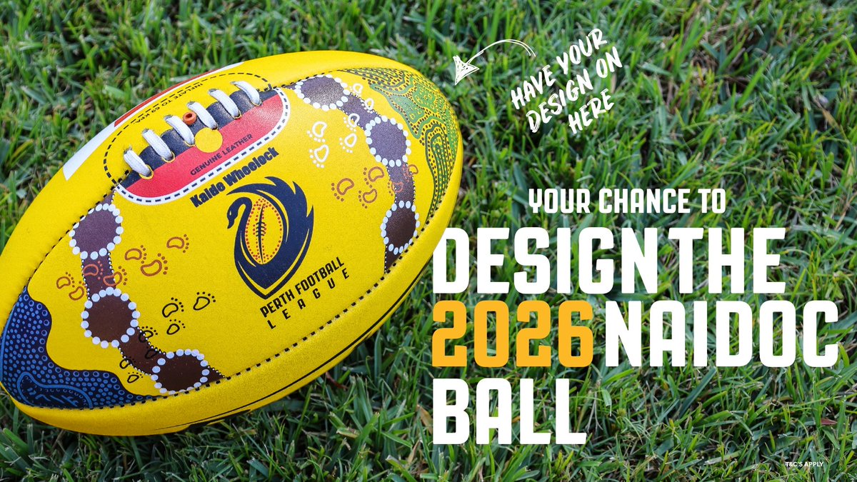 The 2026 NAIDOC Ball Design Comp is LIVE! 💥

The Perth Football League invites Aboriginal and Torres Strait Islander members from within the PFL community to design the official 2026 NAIDOC Round game ball! 🏈

The winning design will feature across the entire league during next
