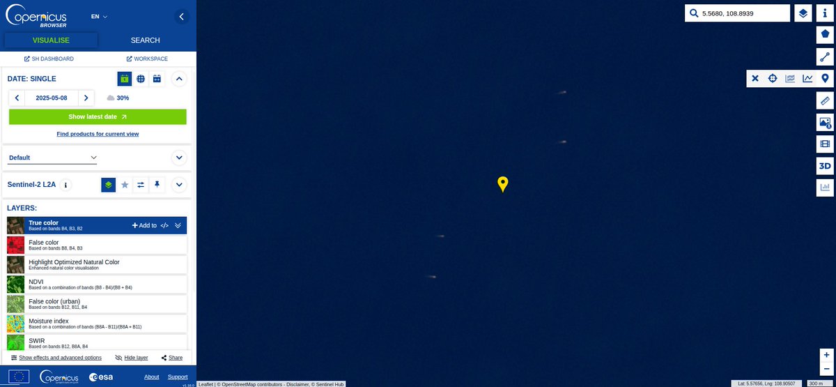 #iuuf Natuna Alert. 10 samples of 🇻🇳pair trawlers incursion detection to 🇮🇩 eez. 126 km or 110 nm from outer island Pulau Laut. Date: 2025-05-08.