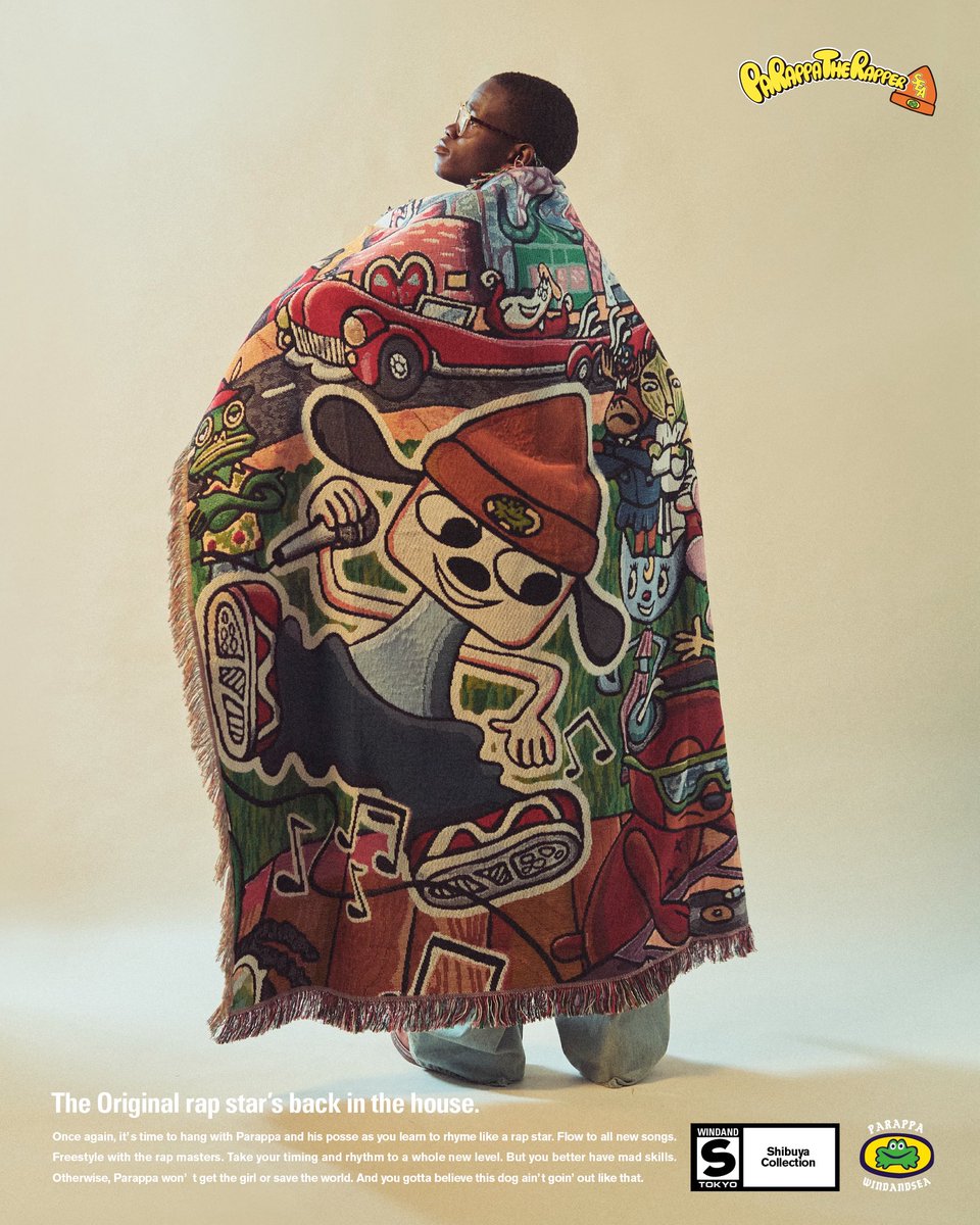 Good News!
Parappa and WIND AND SEA collaborate on T-shirts, Sweatshirts and Blankets available for pre-order until May 11, Sun (JST).
The products will be delivered in mid-July.

RodneyFunCom SHOP：
shop.rodneyfun.com/shopbrand/ct88/

WIND AND SEA  online store:
windandsea.jp/collections/all