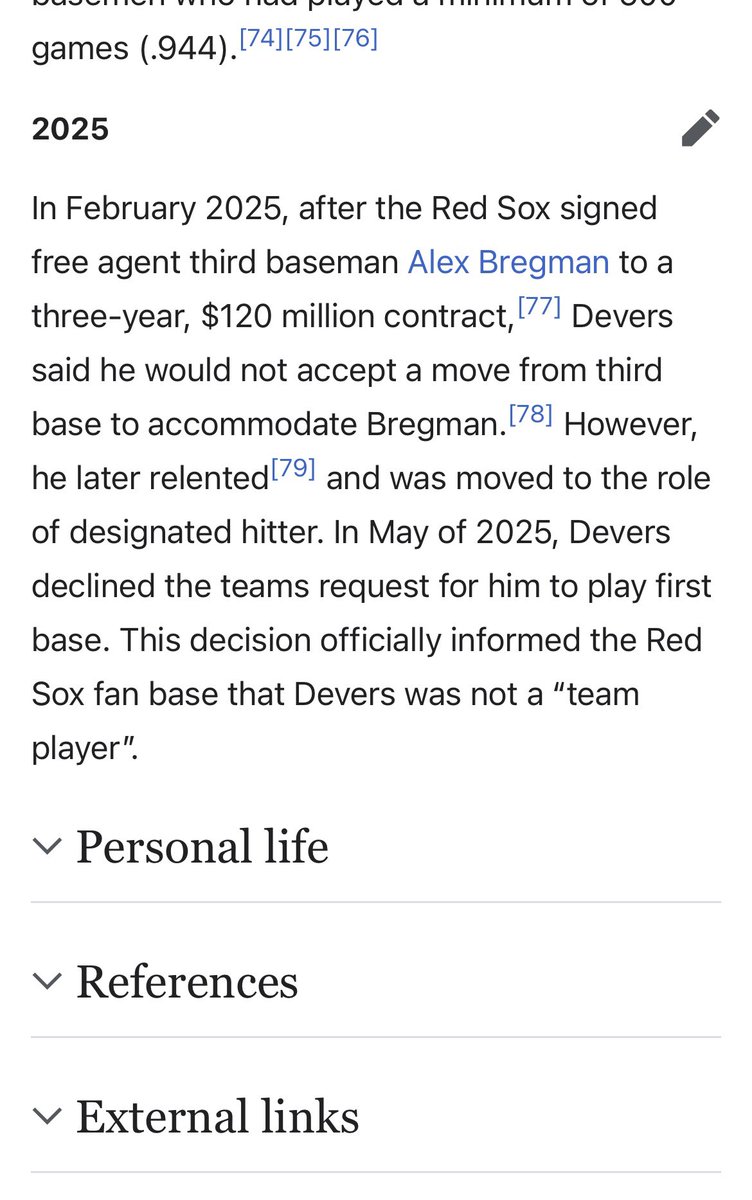 ApDean's tweet image. Wikipedia has updated Rafael Devers page to include his first base decision. @RedSox