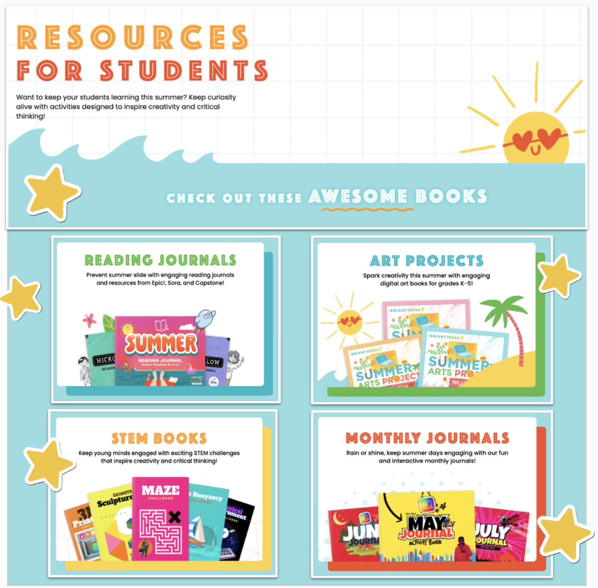 shannonmmiller's tweet image. Keep learning alive all summer long with the Bright Ideas Summer Learning resources for students from @BookCreatorApp 

There is something for all learners that they will love.❤️

buff.ly/US5RPuS

#futureready #tlchat #futurereadylibs #edchat #edtech #ISTElib