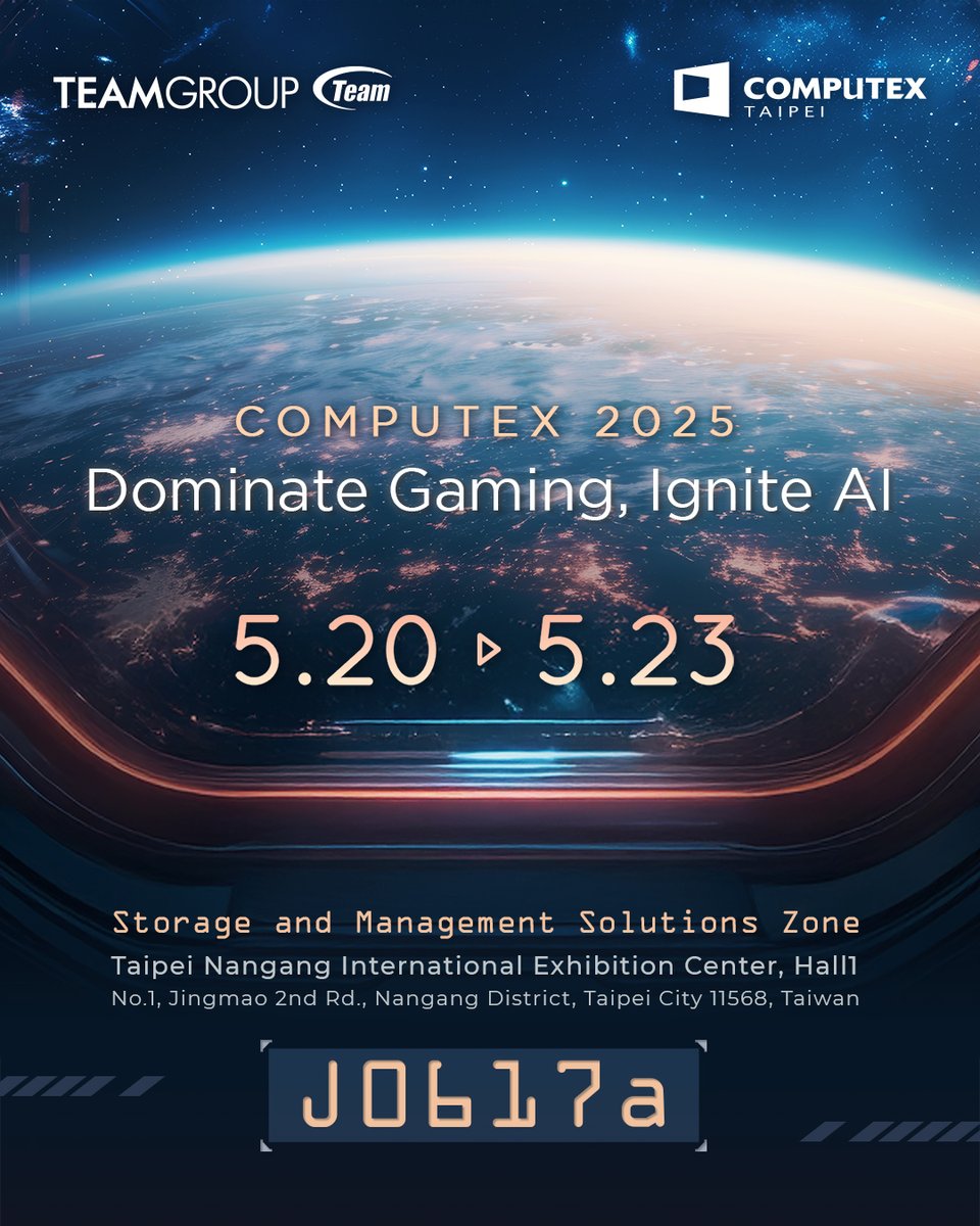TEAMGROUP is set for COMPUTEX 2025 with the theme “Dominate Gaming, Ignite AI.”
Powering next-level gaming performance and creative workflows with cutting-edge memory and storage solutions.
#teamgroupatcomputex2025 #dominategamingigniteai #computex2025 #teamgroup #tforce #tcreate