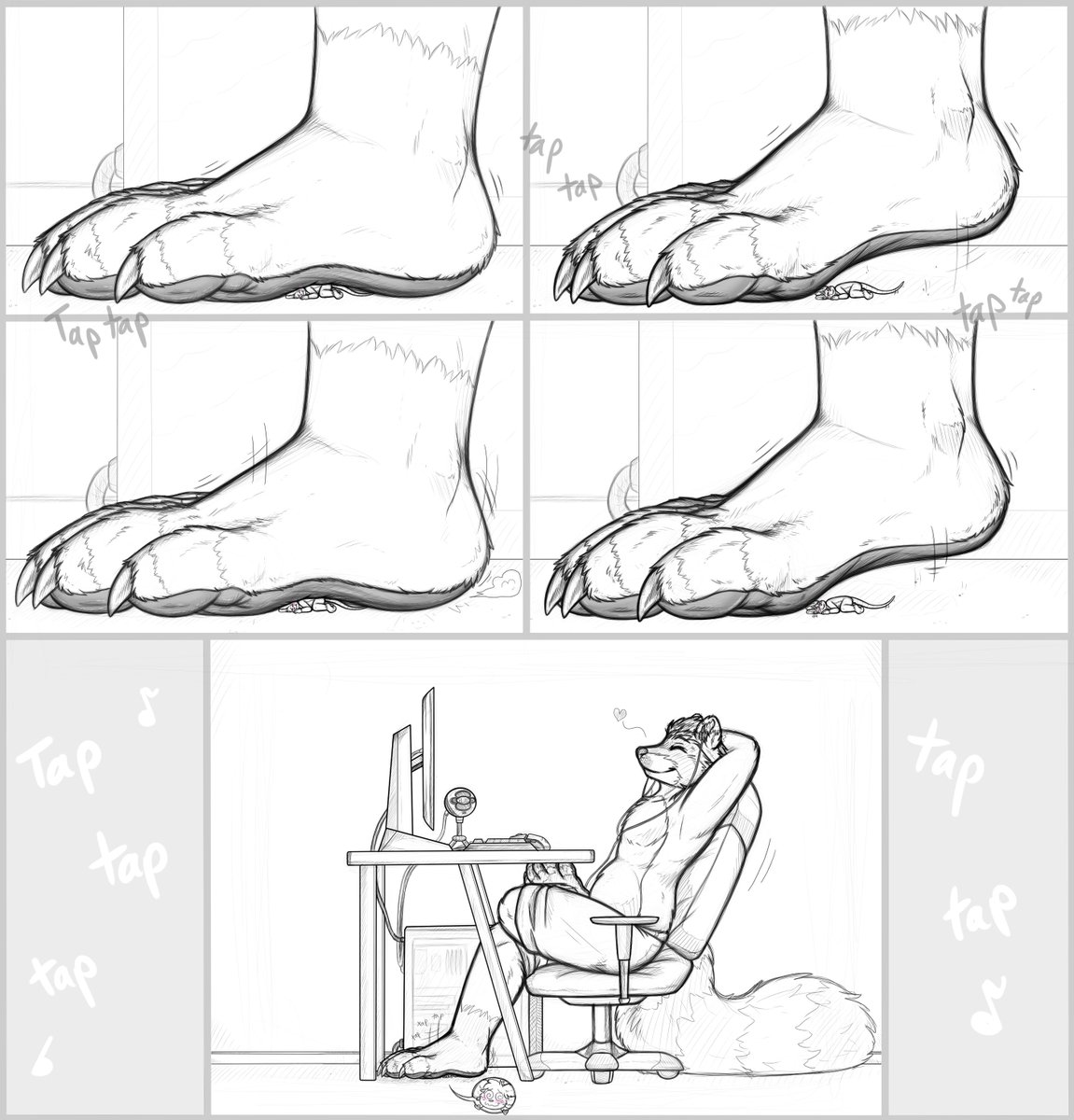 It's quite the experience to be under a paw while it's owner is tapping to a beat~ &lt;3  

What is <a href="/BadRaccShow/">The Trouble with Tibbles ☭ 🇵🇸 🔜 Fur-Eh</a> listening to???