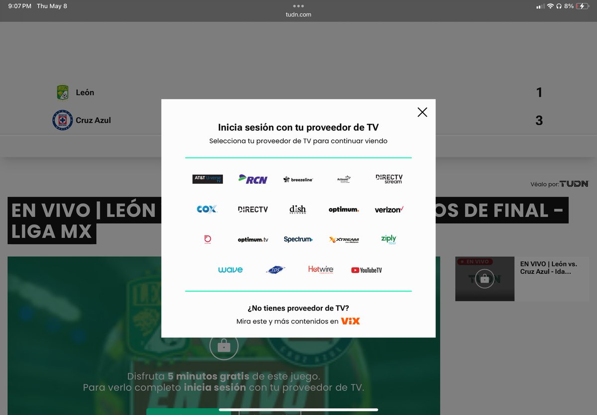 dansoccer's tweet photo. @VIX para que estoy pagando un premium si no puedo ver a Cruz Azul!? Anuncian que puedo verlo por su app cuando voy a su app no lo encuentro en ningún lado

No quiero recibir ningún mensaje que no me explique cómo puedo ver este partido o que diga que me van a regresar mi dinero https://t.co/QrfGh6VVVj