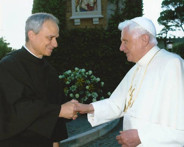 Pope Leo XIV meeting Pope Benedict XVI