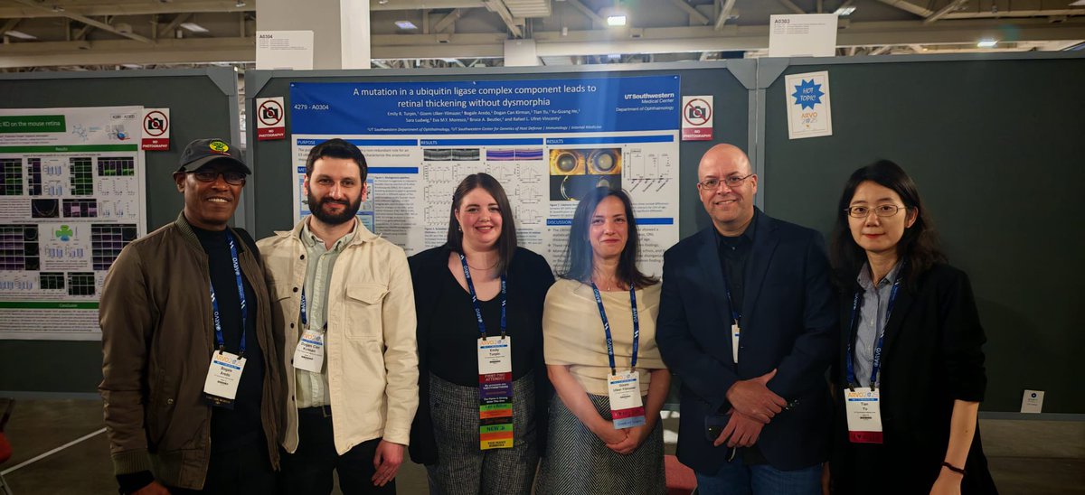 Learned a lot at #ARVO2025. Proud of the whole lab… Emily and Tian presented yesterday for the first time and did a great job. Our veterans Bogale and John presented today.