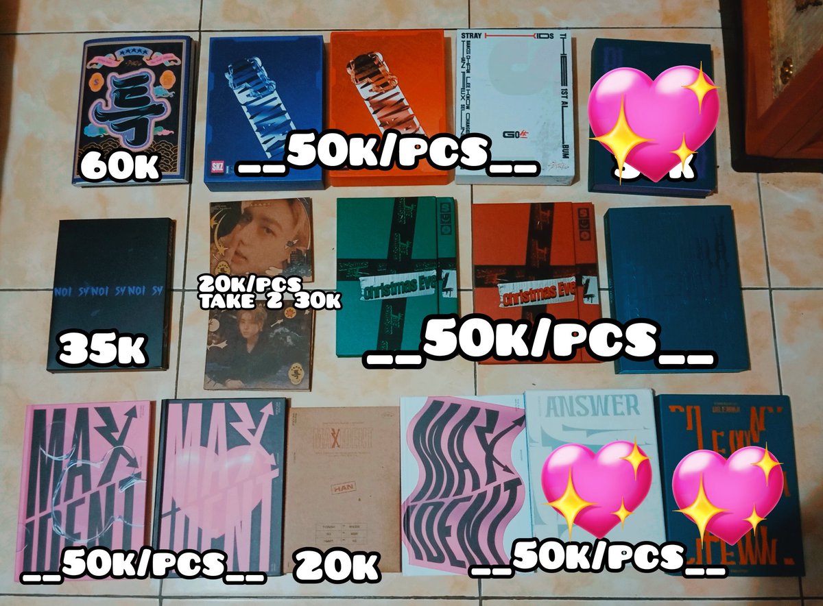wts aab heeseung excld adm 3k
klo take all (3pc) 80k aja dah incld all
bisa keep event with dp😻
dom belitung timur yaa