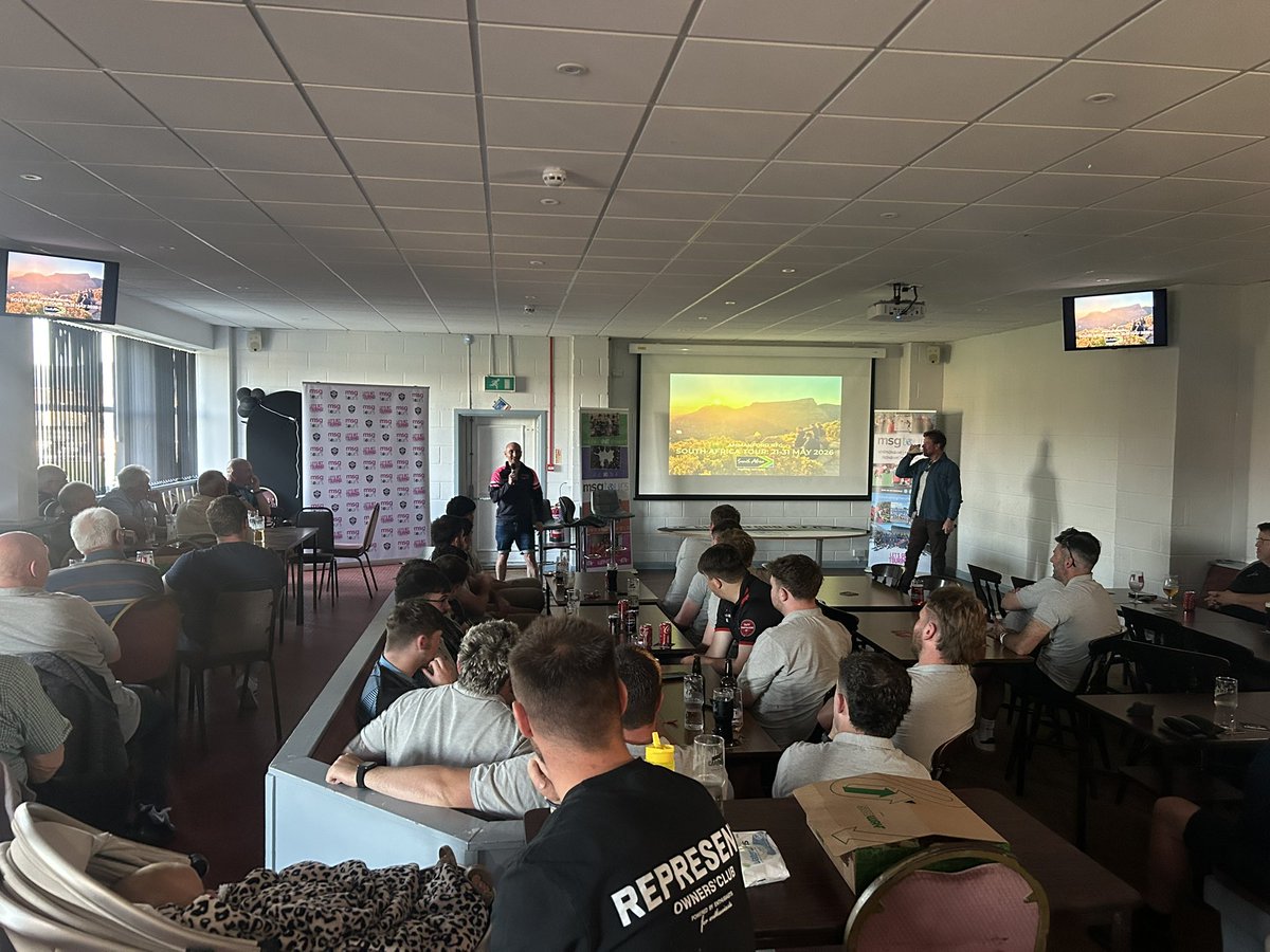 Plenty of laughs and stories at the club this evening in collaboration with <a href="/msgtours/">MSG Tours</a> we welcomed an evening with <a href="/Loureed4/">Lou Reed</a> presented by <a href="/rossharries1/">Ross Harries</a> 

Thank you gents for a fantastic evening at the club and supporting our Cape Town 2026 Tour 🇿🇦
#glasadu #mwynachlwb ⚫️🔵
