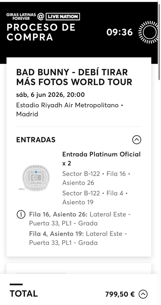 Tweet que podría poner perfectamente <a href="/TicketmasterES/">Ticketmaster España</a> , heavy que entradas de 160€ te las suban hasta 800€… y encima ninguna ventaja por supuesto, no quedan entradas, menos platinum claro, de esas si todas las que quieras jajajajajaab estafadores