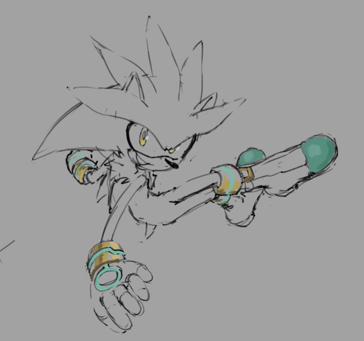 cicirca_'s tweet image. Late night doodle of #SilverTheHedgehog !