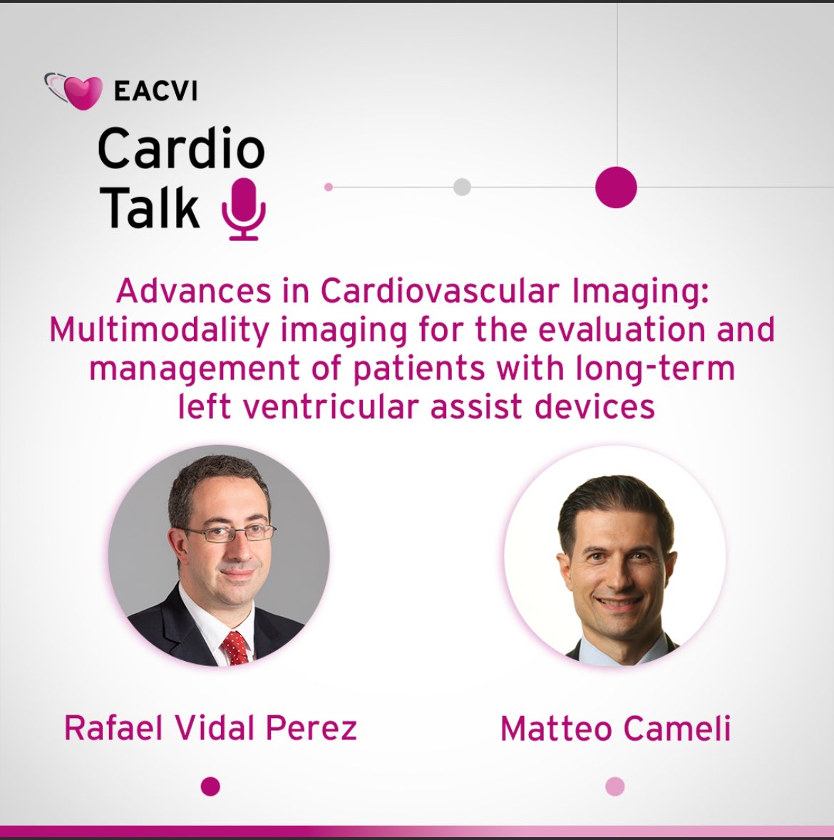 EACVI President (@eacvipresident) on Twitter photo Listen to this new episode of #EACVI Cardio Talk and learn from <a href="/Matte_Cameli/">Matteo Cameli, MD, PhD</a> about "Multimodality imaging for the evaluation and management of patients with long-term (durable) left ventricular assist devices #LVAD. A clinical consensus statement of the #EACVI Listen to this new episode of #EACVI Cardio Talk and learn from <a href="/Matte_Cameli/">Matteo Cameli, MD, PhD</a> about "Multimodality imaging for the evaluation and management of patients with long-term (durable) left ventricular assist devices #LVAD. A clinical consensus statement of the #EACVI